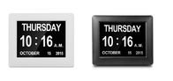 8 Schreibtisch-elektronischer des ewigen Kalenders der Zoll-Videobroschüren-Karten-LED Digital weißer Color/UL Adapter der Warnungs-Tagesuhr-/besonders L