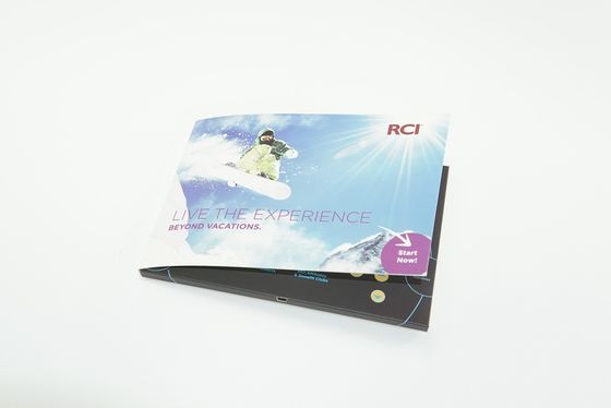 Videopak fertigte Videobroschüre Digital Lcd der gebundenen Ausgabe 7 Zoll auf Ordner IPS-Schirm besonders an
